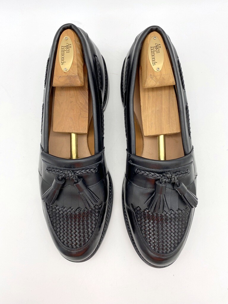 Allen Edmonds Cody Tassel Loafers 10 B Black Leather made in  display picture 1