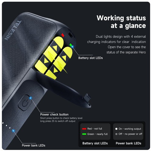 Power Bank Charger for GoPro HERO 12/11/10/9/8/7/6/5 Black - Bild 9 von 10