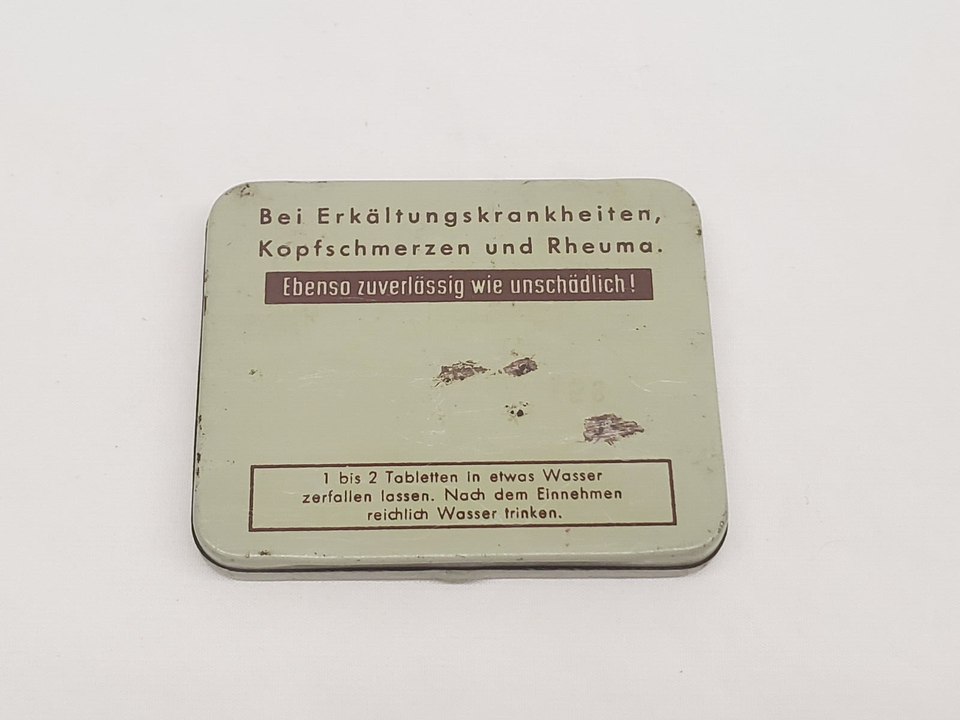 Vintage Original ASPIRIN BAYER TIN from 19391945 GERMAN WW2 Wehrmacht