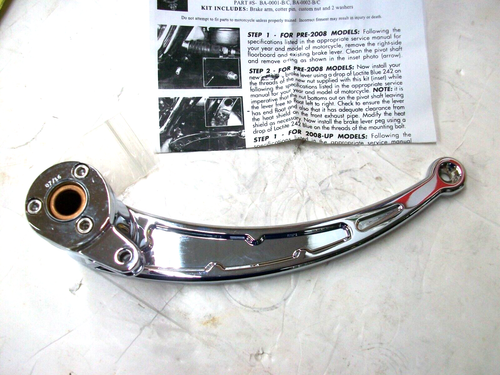 BRAZO DE FRENO BOMBARDERO CROMADO CARL BROUHARD DESIGNS 08-13 HARLEY-DAVIDSON FLH FLT - Imagen 5 de 8