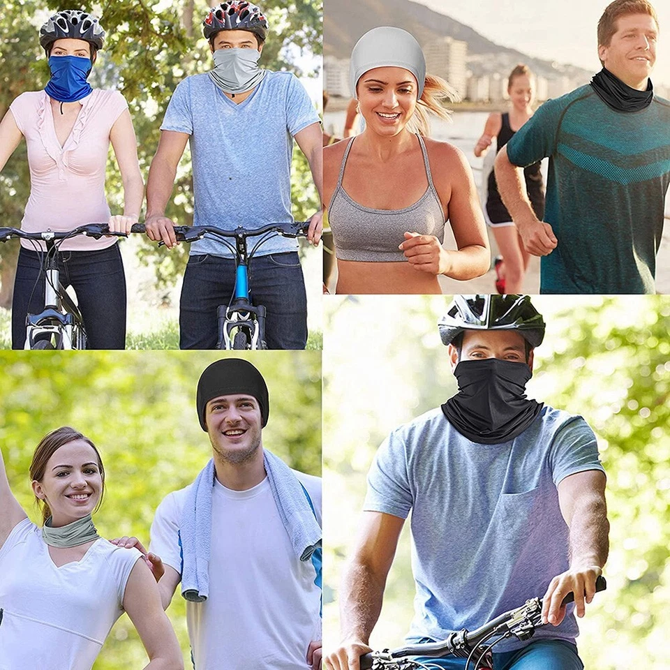 6x Máscara facial de verano protector solar cuello polaina cubierta pasamontañas bandana hombres mujeres niños Foto 4 de 4