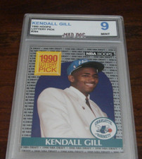 KENDALL GILL Rookie****1990 HOOPS--LOTTERY---MINT 9****HORNETS-NETS--Mad Dog