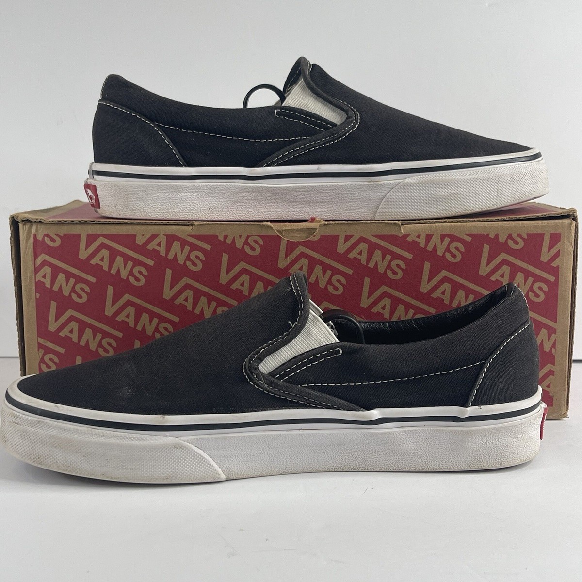 Vans Slip On 721565 Black Unisex Casual Skate Shoes Sneakers