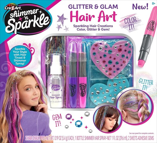 Shimmer 'n Sparkle Glitter and Glam Metallic Hair Art Set with Hair Chalk Pens
