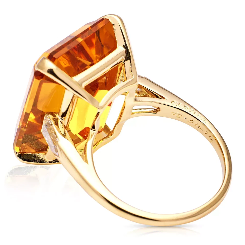 20 Ct. Emerald Cut Yellow Citrine Gemstone 925 Sterling Silver Ring All Sizes - Image 4 of 4
