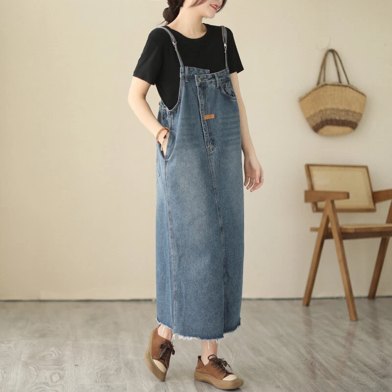 Oversized top dungaree dress
