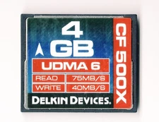Delkin Devices 4GB UDMA 6 500x CF Compact Flash Camera Memory Card