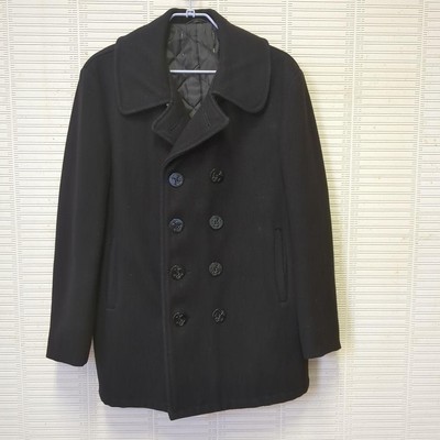Pea coat vintage navy 10 buttons L From Japan | eBay