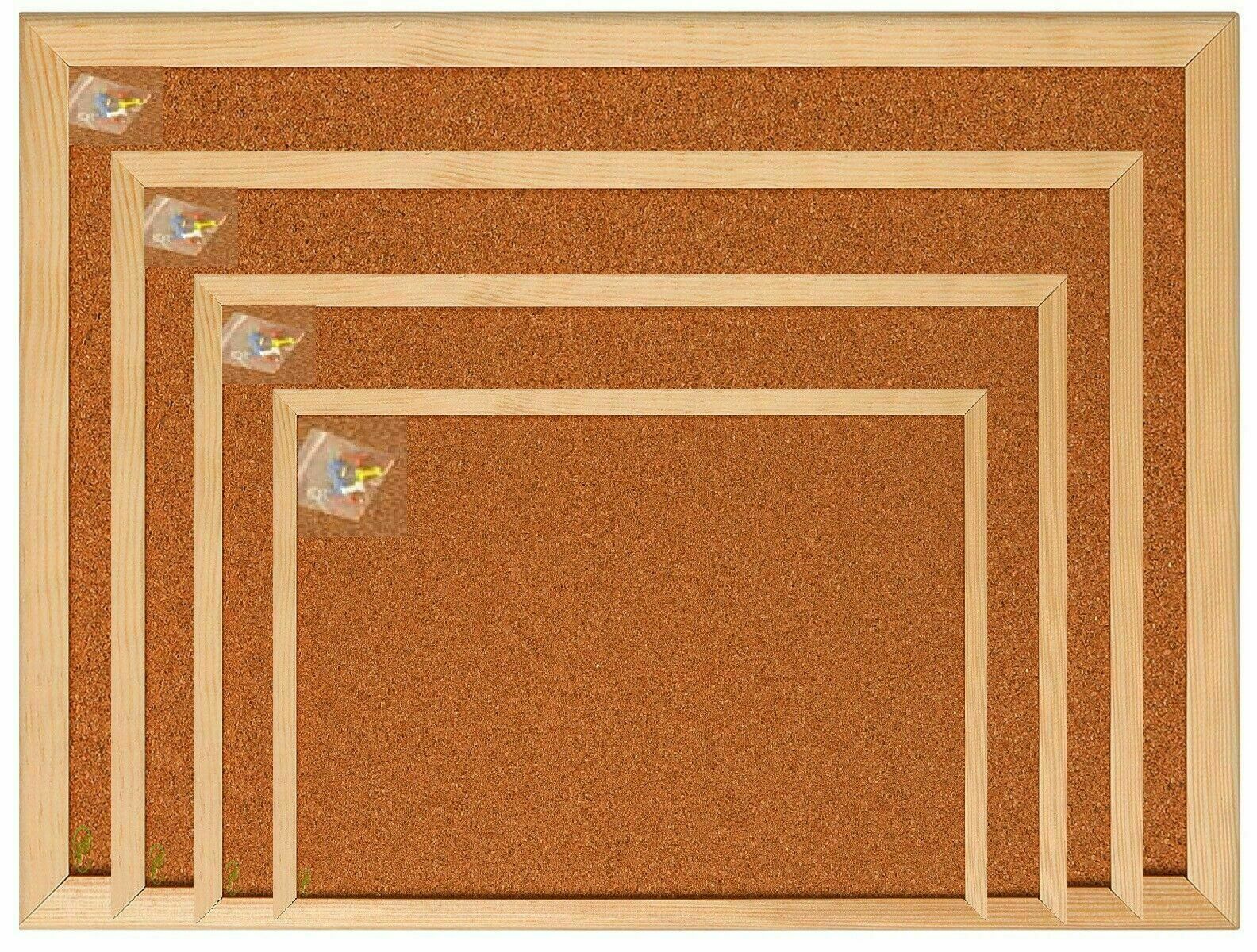 Cork Board Pin Message Notice Board Wooden Frame Office Memo School