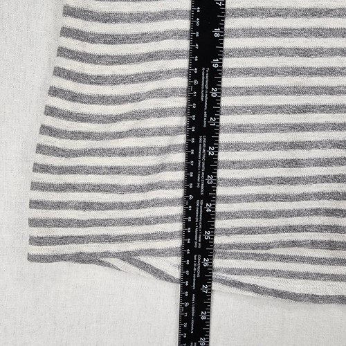 J JILL Gray & White Striped Top Shirt Small Cozy Soft Long Sleeve Lounge - Picture 7 of 8