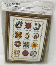 Charmin Grandma's Quilt Sampler Counted Cross Stitch Kit Vintage Sealed