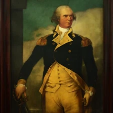 SOSS MELIK Original Signed George Clinton Founding Father Portrait Oil Painting