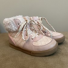 OshKosh Feona Pink Winter Boots Toddler Girl Size 9 Fleece-Lined Ankle Boot