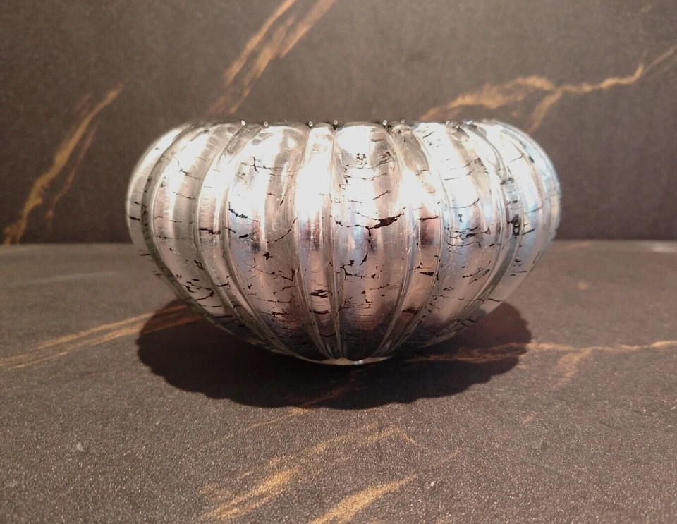 PARALUME IN CRISTALLO BOHEMIA , DECORATO ARGENTO, Ø180 mm, RICAMBIO LAMPADARIO - Immagine 4 di 4