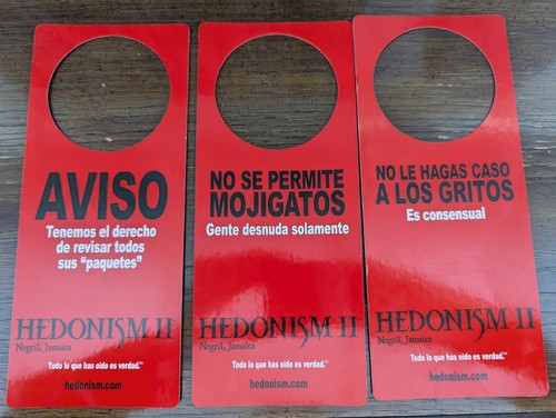 Hedonism Resorts Door Signs Hedo Superclubs  Lifestyle Swinger Sex New - Bild 2 von 2