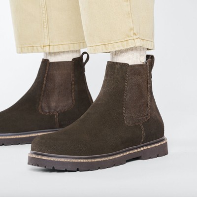 BIRKENSTOCK HIGHWOOD SLIP ON MEN MOCHA SUEDE REGULAR/WIDE WIDTH