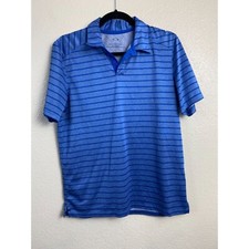 OAKLEY Polo Shirt Mens size Small Stripe Blue performance Golf Stretch jersey