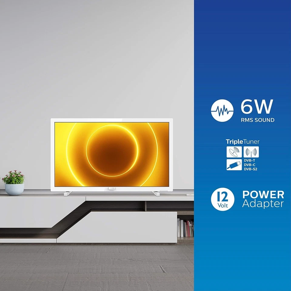 PHILIPS TV LED Full HD 24" 24PFS5535/12 Bianco 2020, HDMI, Wi fi, HighTech USATO - Immagine 3 di 4