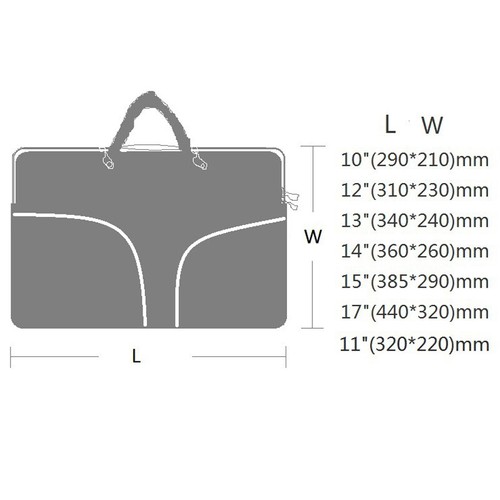 10" To 17"in Laptop Sleeve Cover Notebook Computer Case Handbag Carrying Bag - Picture 4 of 27
