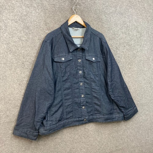 Beme Jacket Womens 18-20 Blue Denim Snap Button Long Sleeve Collared A6503 - Picture 2 of 11