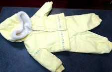Vintage 1970s Era Childs 2pc Snowsuit w/Bibs-Yellow SIze 24 Months Cute