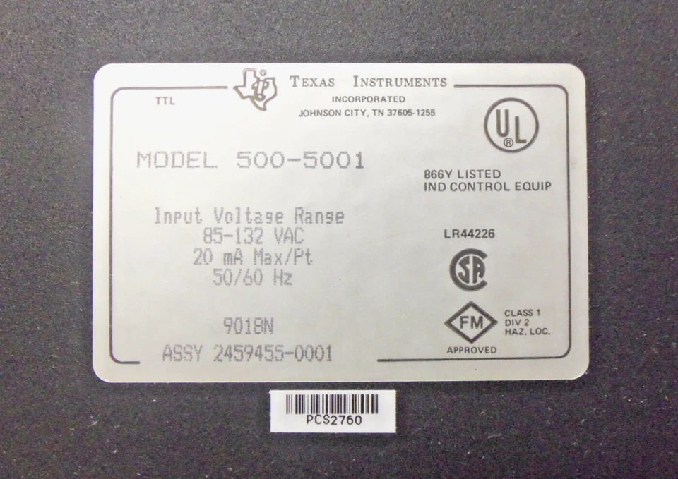 NUEVO TEXAS INSTRUMENTS 500-5001 | MÓDULO DE ENTRADA ALARMA CONTRA INCENDIOS 120V AC | 5005001 Foto 3 de 3