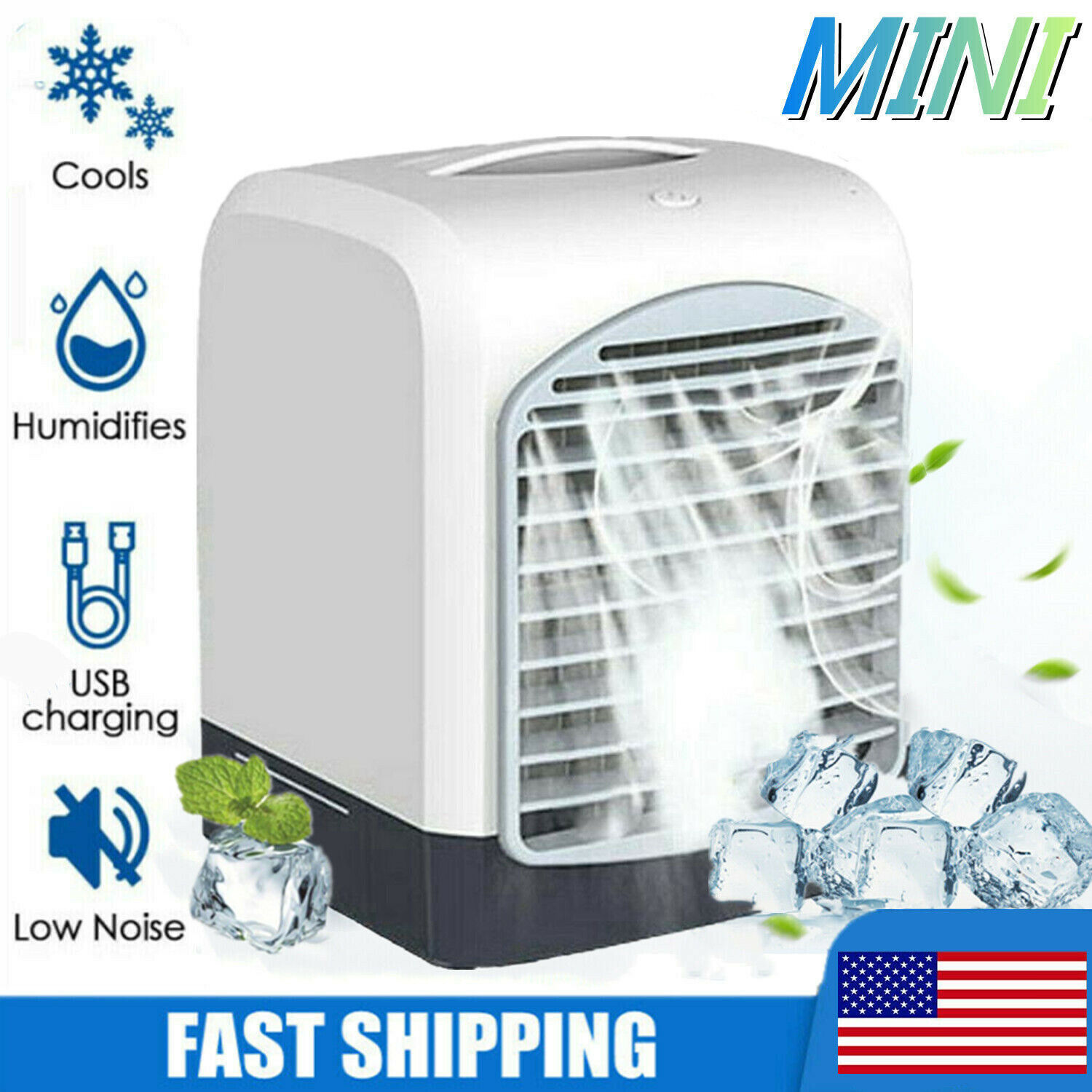 Portable Popular brand in the world Mini AC Air Conditioner Personal Fan Cooling Humidi Max 64% OFF
