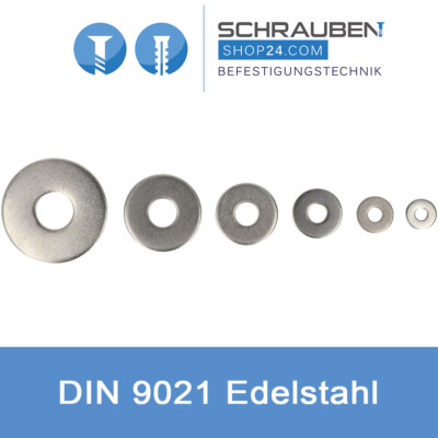 Unterlegscheibe DIN 9021, 15 Mm Edelstahl A2, 100 Stück