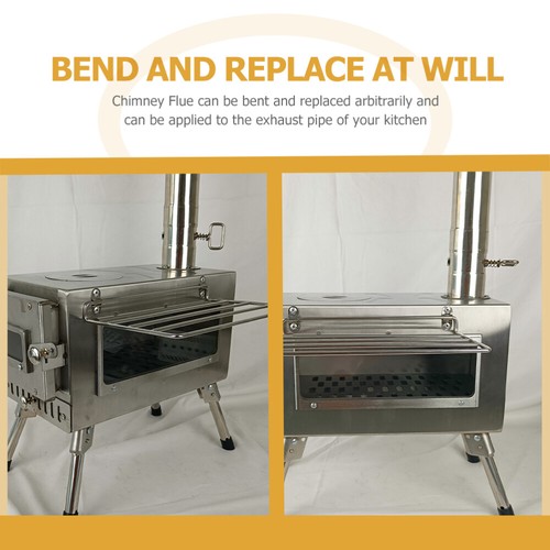 Outdoor Ofenrohr Abgas verstellbar Schornstein Abgasrohr Camping Abgasrohr - Bild 3 von 12