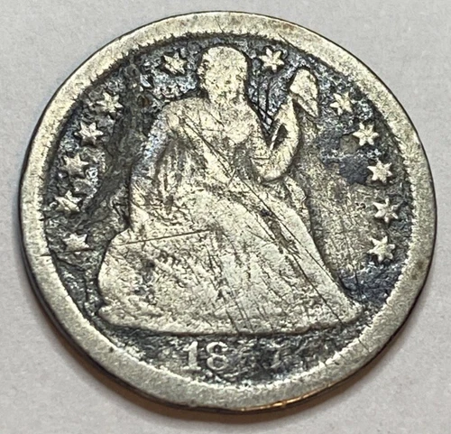 1857 - Seated Liberty Dime - VF Details - Exact Coin Imaged #SL172