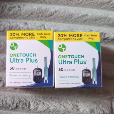 OneTouch Ultra PLUS Glucose Diabetic Test Strips  60 Test Strips Exp-02/28/2026