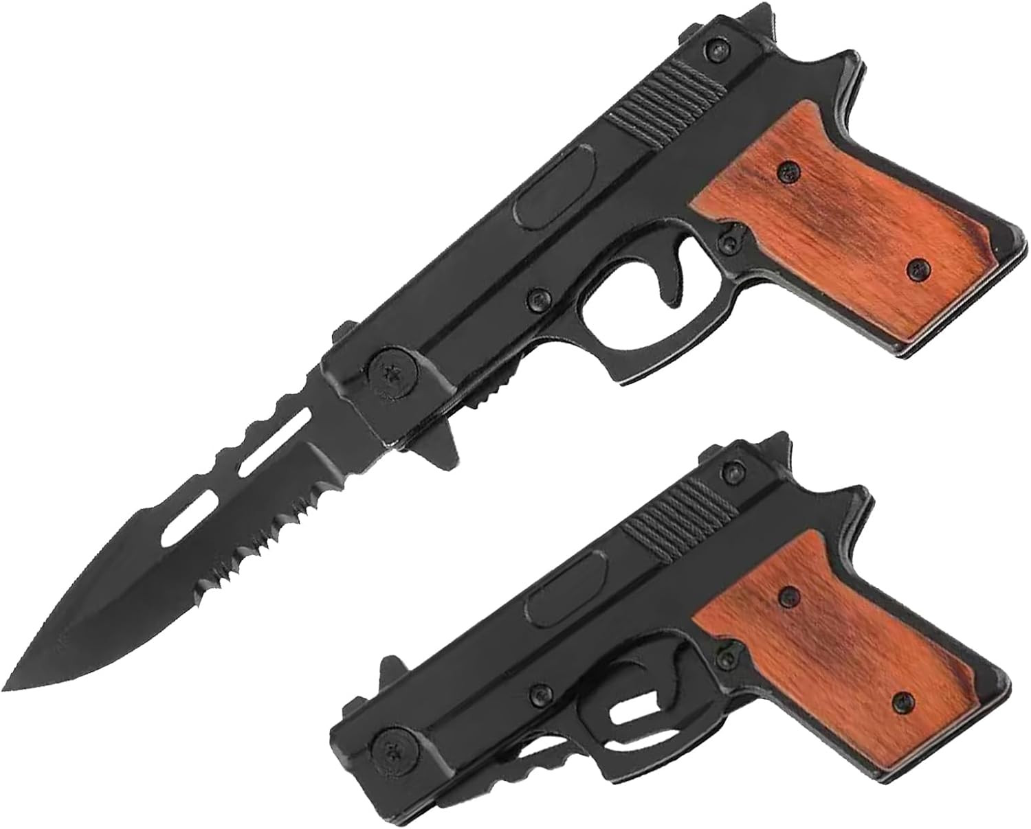 Pocket Knife, Folding Knife, Collectable Knife, Cool Gadgets (Black-Wood 2.0)