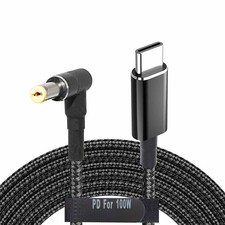 USB C to 5.5mm Adapter Cable Male Type C to Right Angle DC 5.5 x 2.5mm Univer...