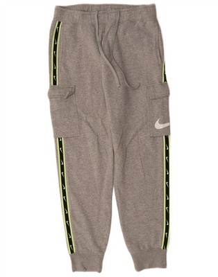 NIKE Mens Graphic Cargo Tracksuit Trousers Medium  Grey Colourblock Cotton BS14