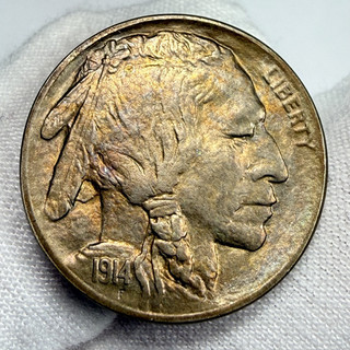 1914 P Buffalo Nickel 5c Philadelphia 5 Cents US Coin BETTER DATE! FULL HORN!