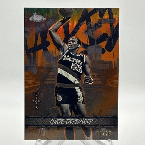 2025-26 Topps Chrome Cactus Jack - Clyde Drexler Jacked Up Insert Orange /25
