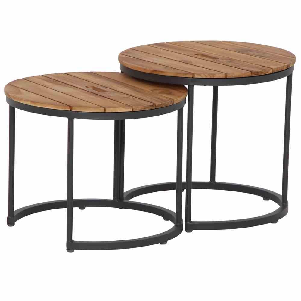 SIENA GARDEN Beistelltisch Baros Set, anthrazit Gestell aus Aluminium in matt...
