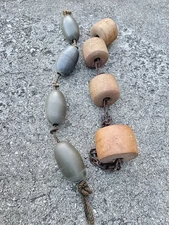 Pair of Vintage Fishing Net Floats Buoys Corks Boating Ocean Decor