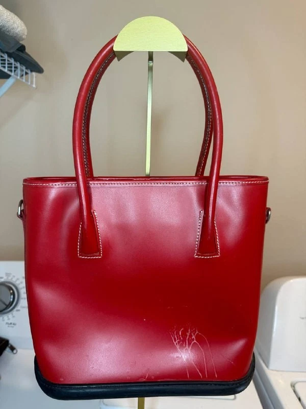 Dooney & Bourke Red Parasole Polished Leather Essex Tote – Vintage Classic - Image 2 of 4