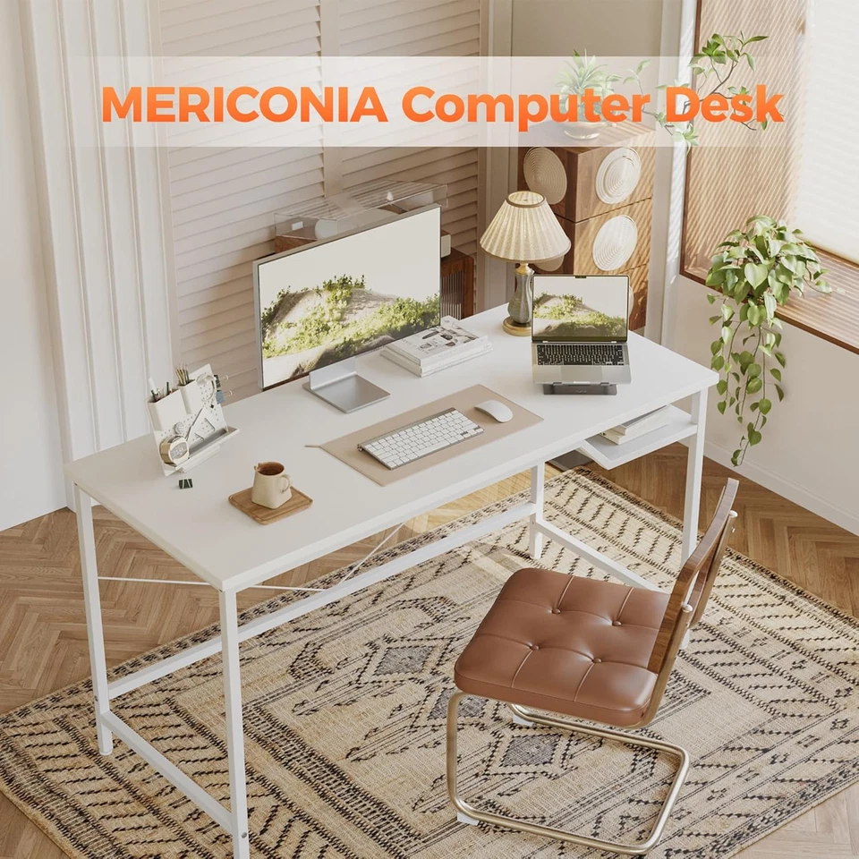Scrivania per Computer Da 140 Cm, Scrivania Da Gioco per Piccoli Spazi, Scrivani - Immagine 3 di 4