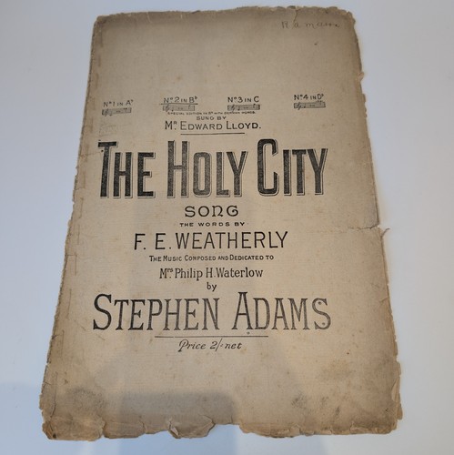 Antique The Holy City F.E. Weatherly Stephen Adams Sheet Music