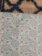 Baby Blue W/ White Snowflakes Red Dot Keepsake Calico 66" X 44" 1.9 Yards
