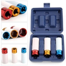 3Pcs Alloy Wheel Nut Socket Thin Wall Impact Socket 17mm 19mm 21mm 1/2"drive