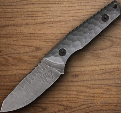 No7 Knife and Tool Vector Fixed Knife 3.25'' Nitro V Steel Blade Gray G10 Handle