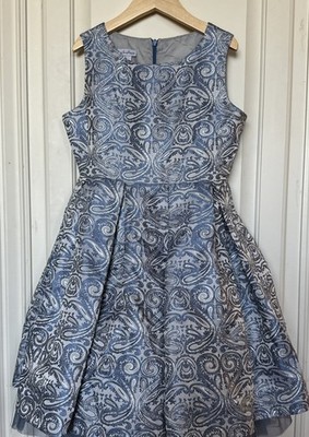 Chasing Fireflies Cinderella Blue Silver Brocade Dress Child Sz 7 *J7