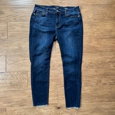 Judy Blue Jeans Women's Size 15/32 Skinny Fit Raw Hem Dark Wash