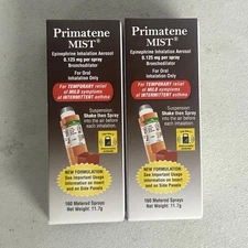 2-Pack - Primatene Mist Epinephrine Inhalation Aerosol - EXP 08/2026 FREE SHIP
