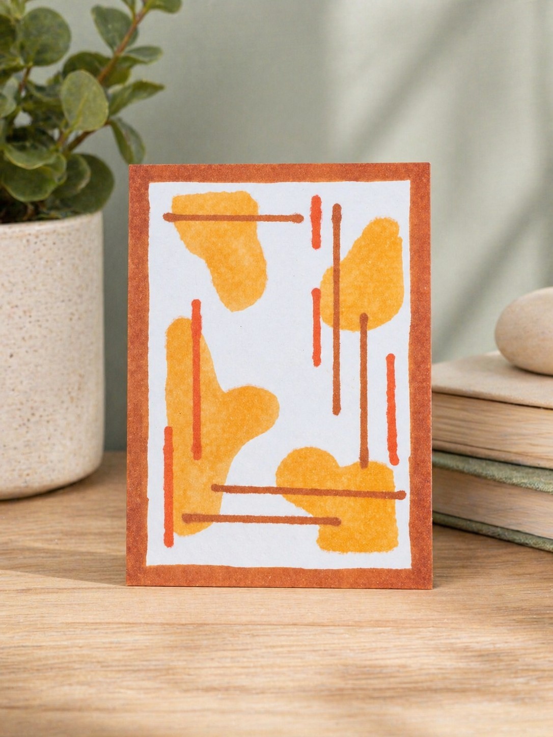 ORIGINAL Abstract Orange Red Geometric ACEO Alcohol Marker mosscoveredveil