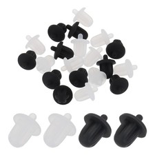 20 Pcs 6.35mm Audio Jack Port Duct Cover PC DVD Microphone Plugs Black/Clear