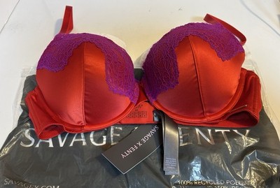 Savage X Fenty (Nite Shade Padded Demi Bra)Timeless Red Padded 36D Underwire New